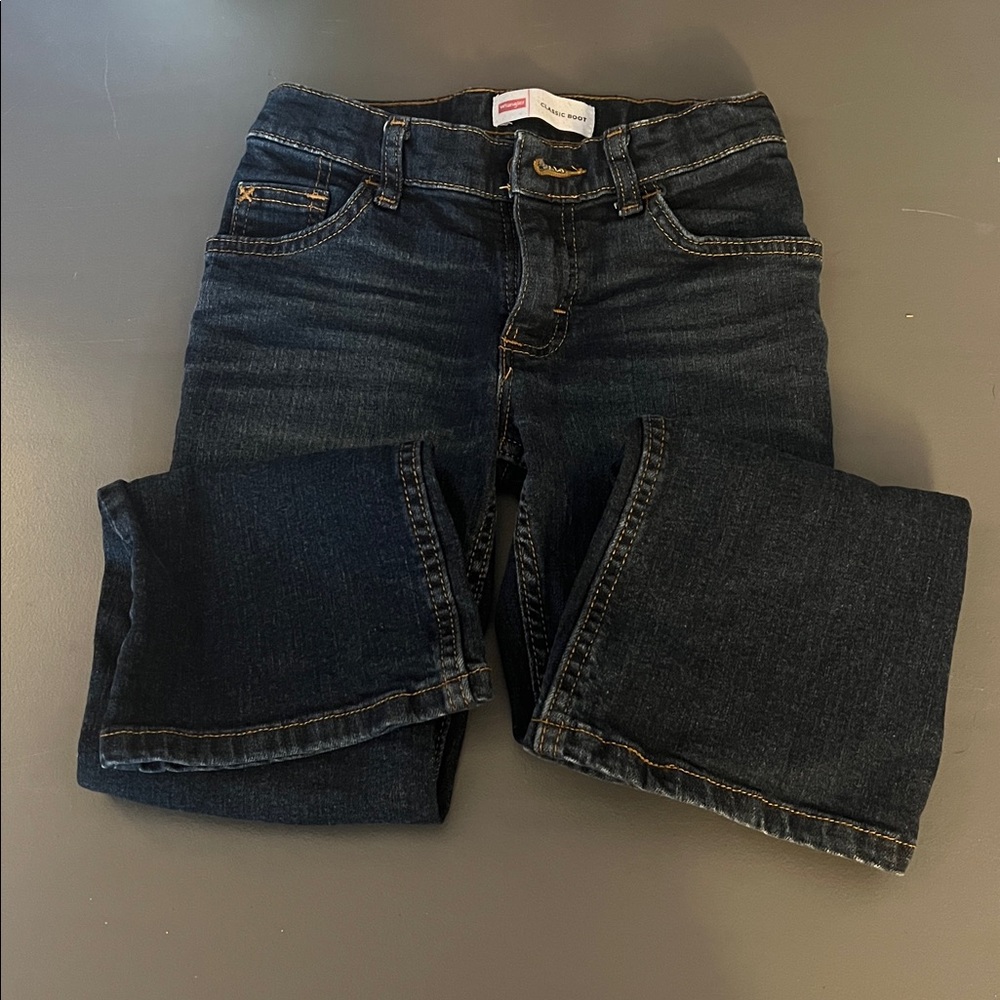 Kids Wrangler Classic Boot Denim Jeans (8 slim) dark wash